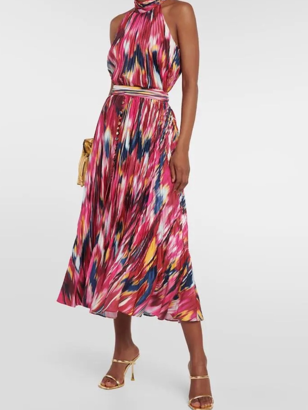 SIMKHAI Skirt Set Yesenia Blouse Sz S & Dulce Printed Pleated Maxi Skirt Sz 8